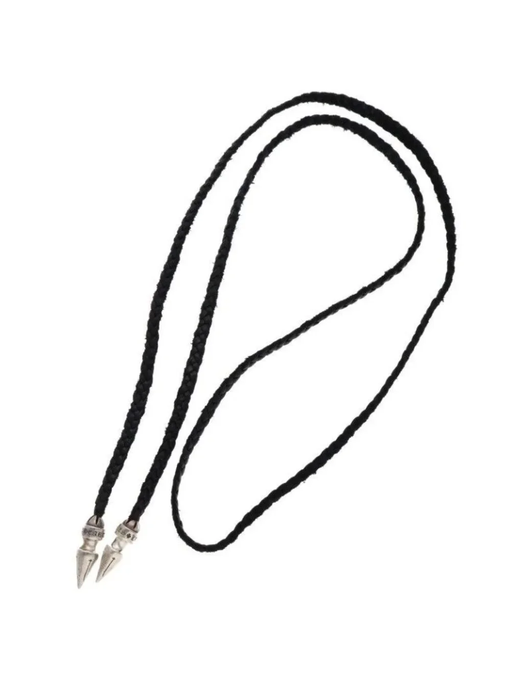 Chrome Hearts Spike Leather Braid Cles the Blade Necklace
